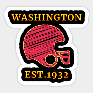 Washington Football DC Sports Team With Helmet Style, Vintage Washington Football DC Sports Team Novelty Gift Sticker